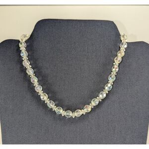 Vintage Arora Borealis Faceted Bead Necklace